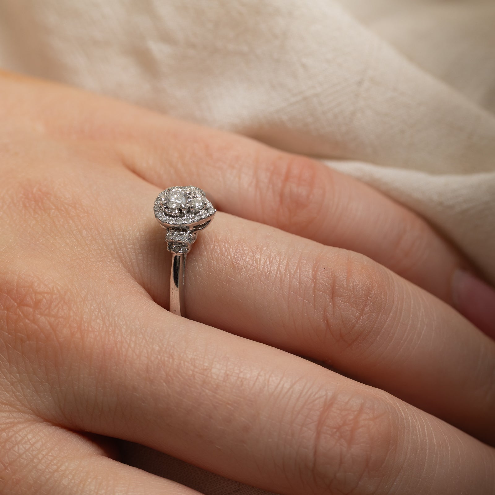 10K Pear Shaped Diamond Cluster Ring | 0.37ctw | SZ 6.75