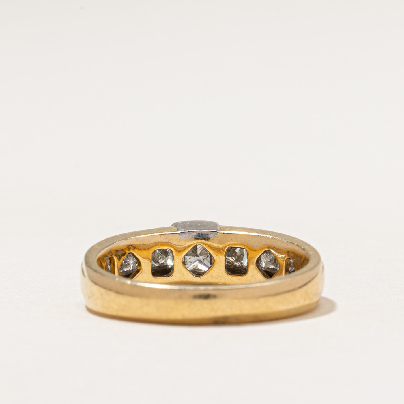 Two Tone Princess Cut Diamond Ring | 0.95ctw | SZ 8.5