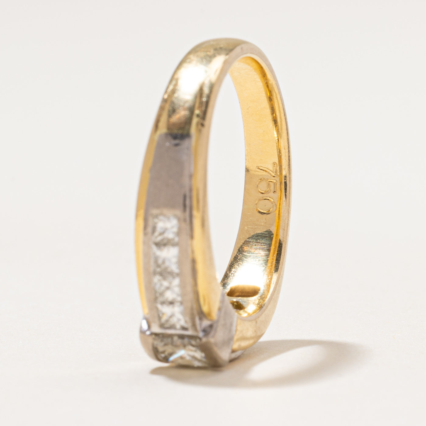 Two Tone Princess Cut Diamond Ring | 0.95ctw | SZ 8.5