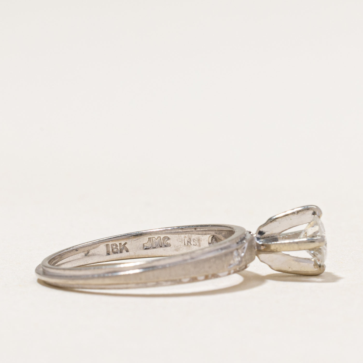High Set Diamond Accented Textured Ring | 0.32ctw | SZ 5