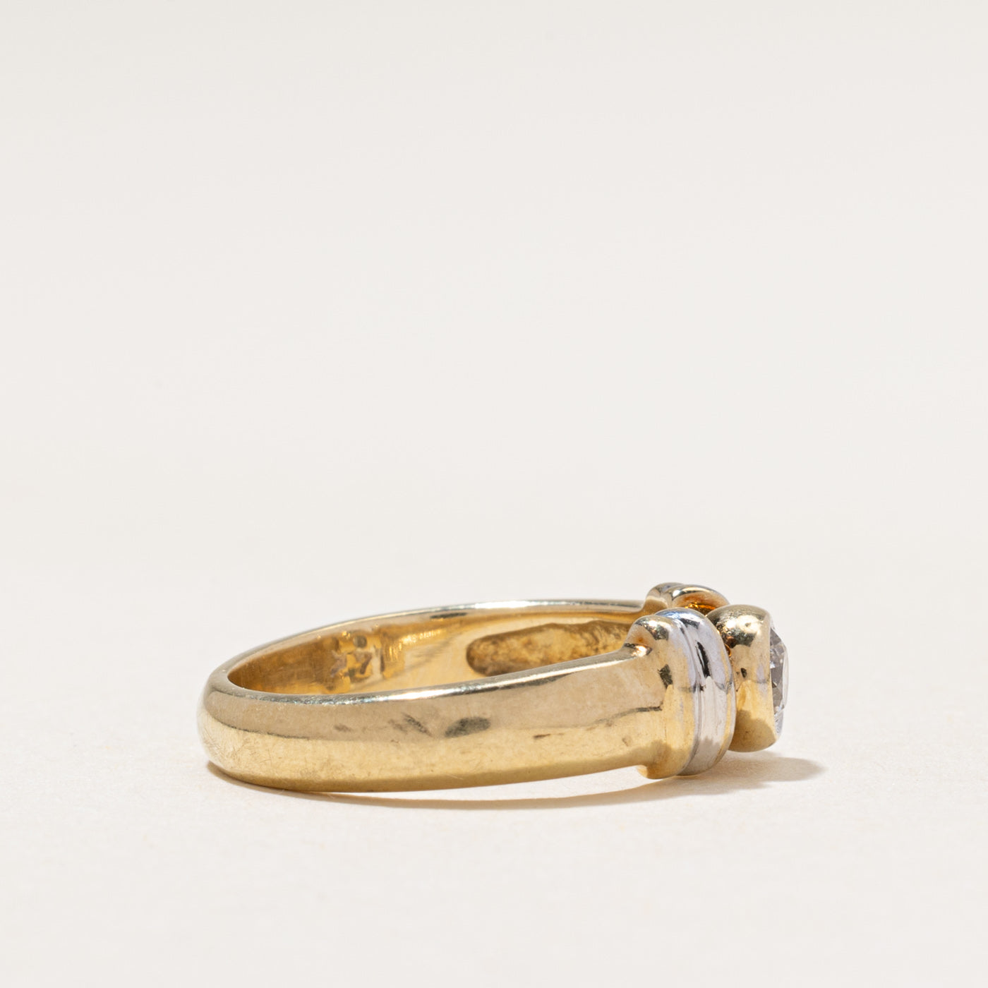 Two Tone Bezel Set Diamond Ring | 0.18ct | SZ 5