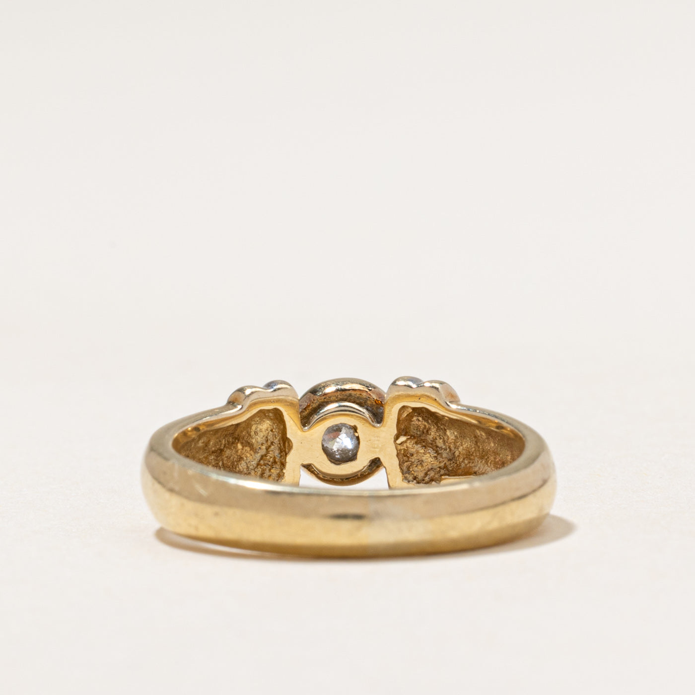 Two Tone Bezel Set Diamond Ring | 0.18ct | SZ 5