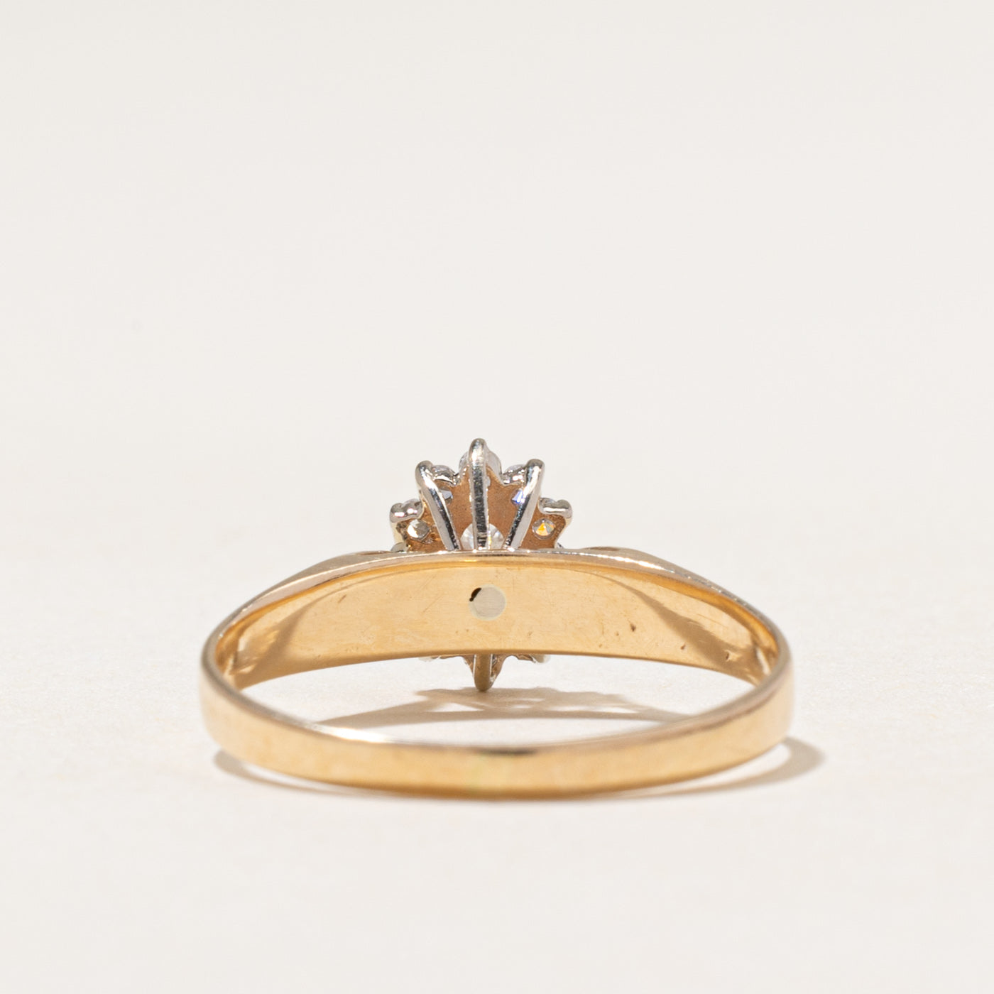 14K Diamond Halo Petal Ring | 0.30ctw | SZ 7