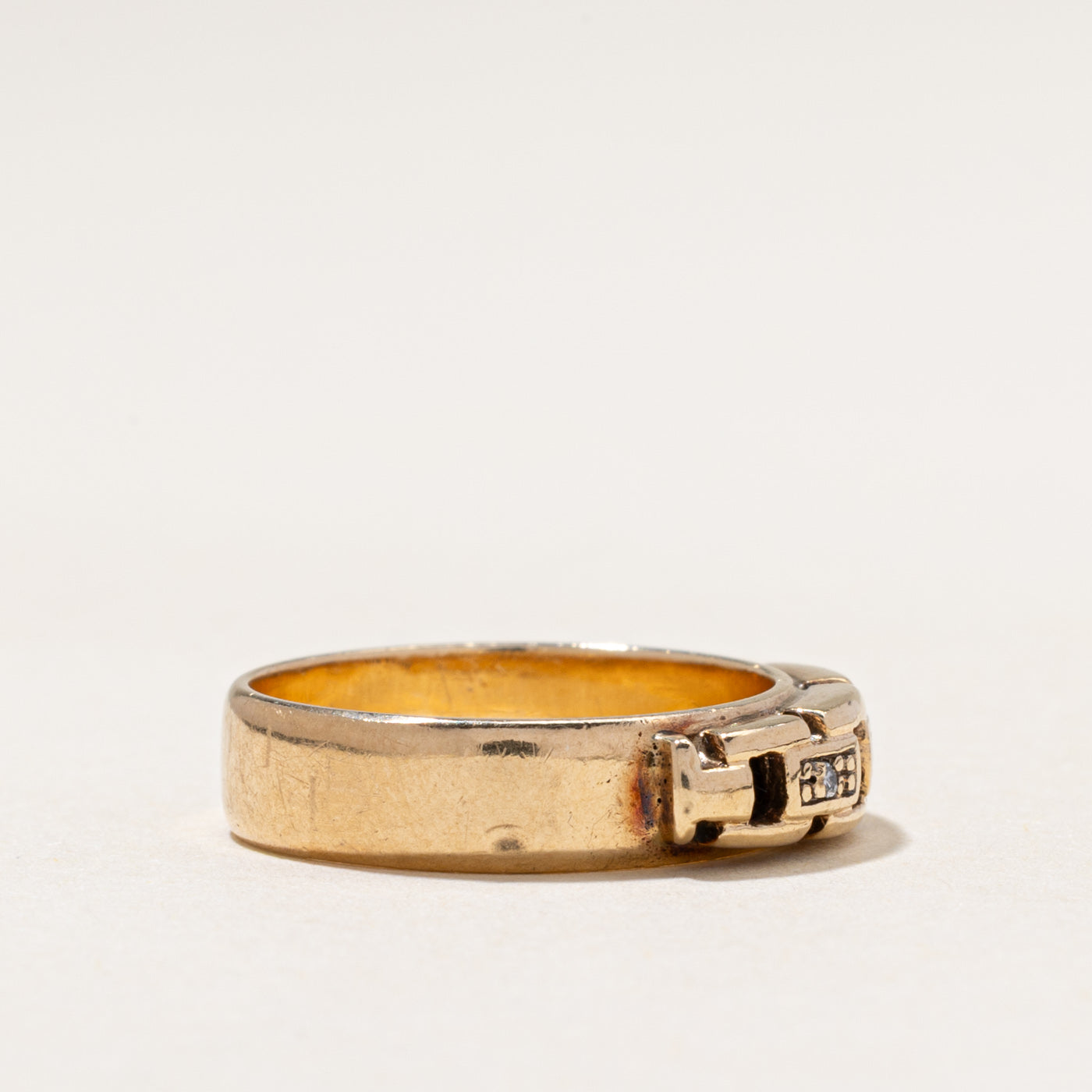 Pave Set Diamond Chain Ring | 0.05ctw | SZ 5.75
