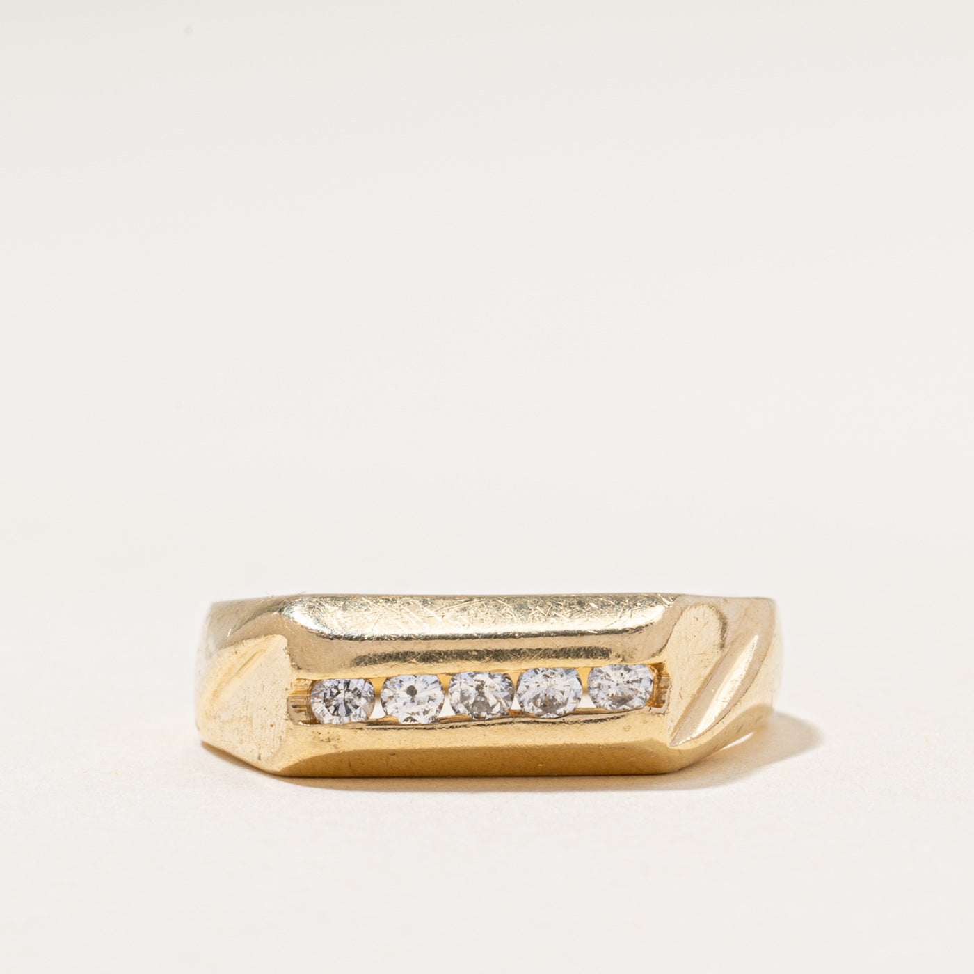 Channel Set Diamond Signet Ring | 0.27ctw | SZ 10
