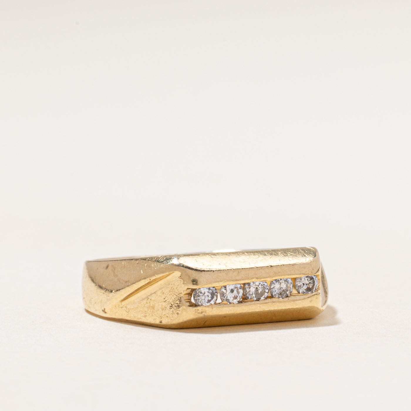 Channel Set Diamond Signet Ring | 0.27ctw | SZ 10
