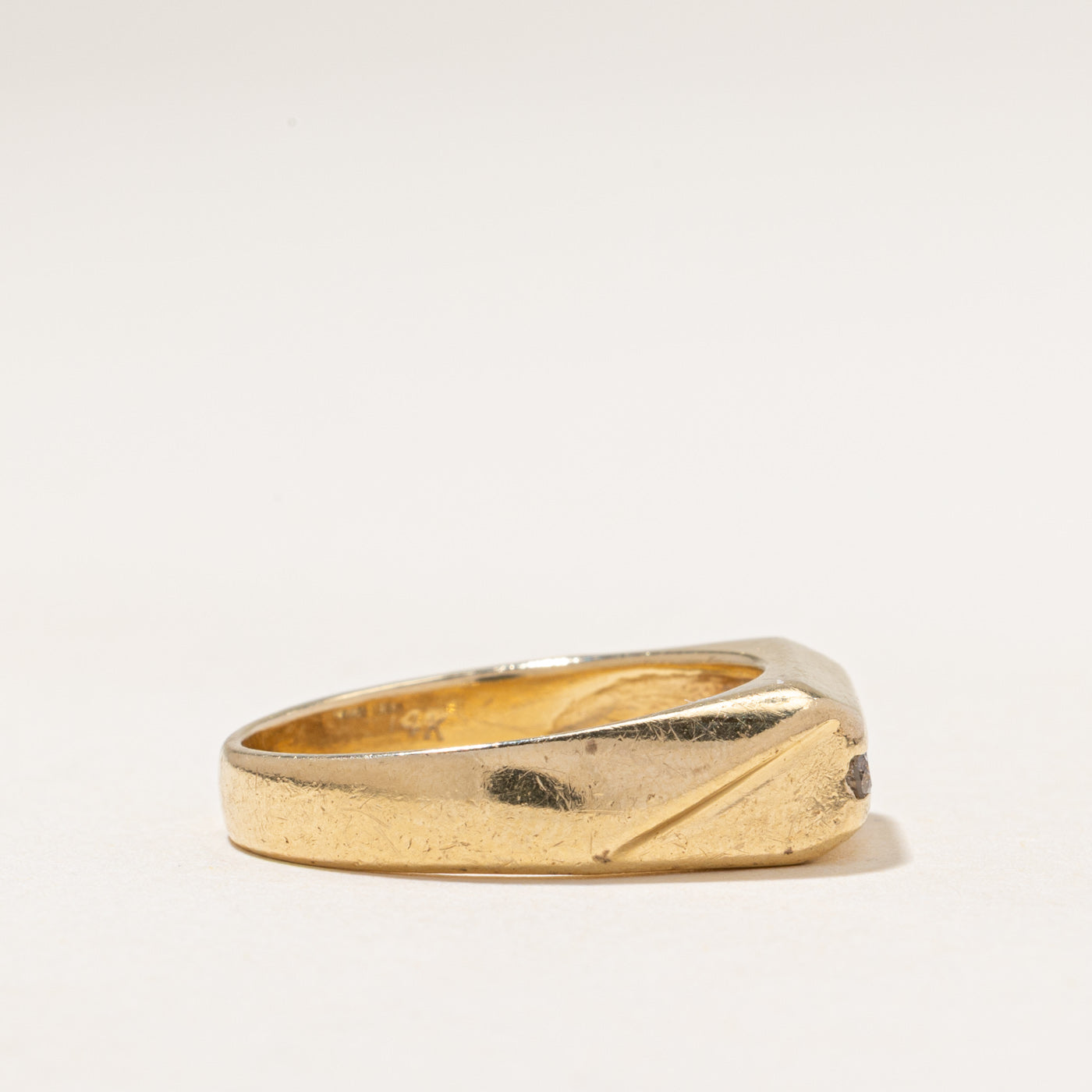 Channel Set Diamond Signet Ring | 0.27ctw | SZ 10