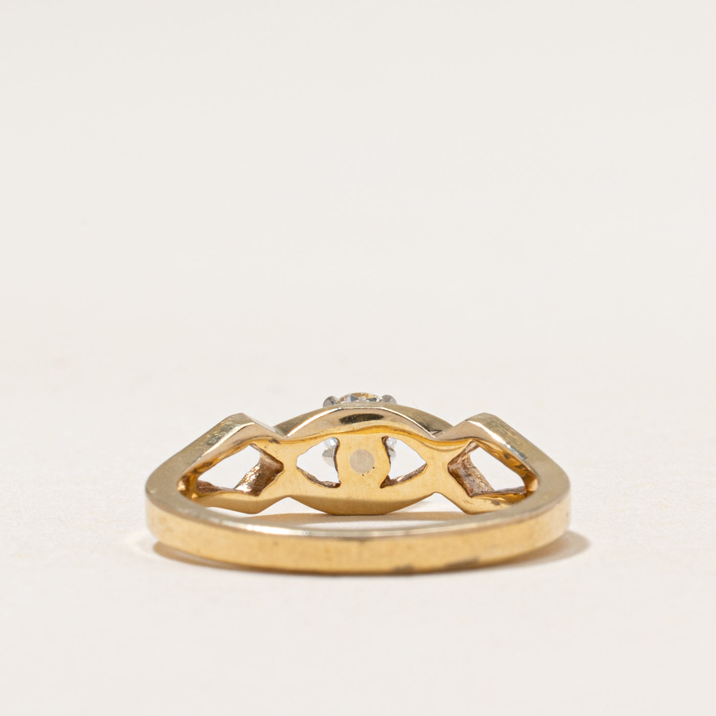 High Set Solitaire Diamond Open Shank Ring | 0.14ct | SZ 3.75