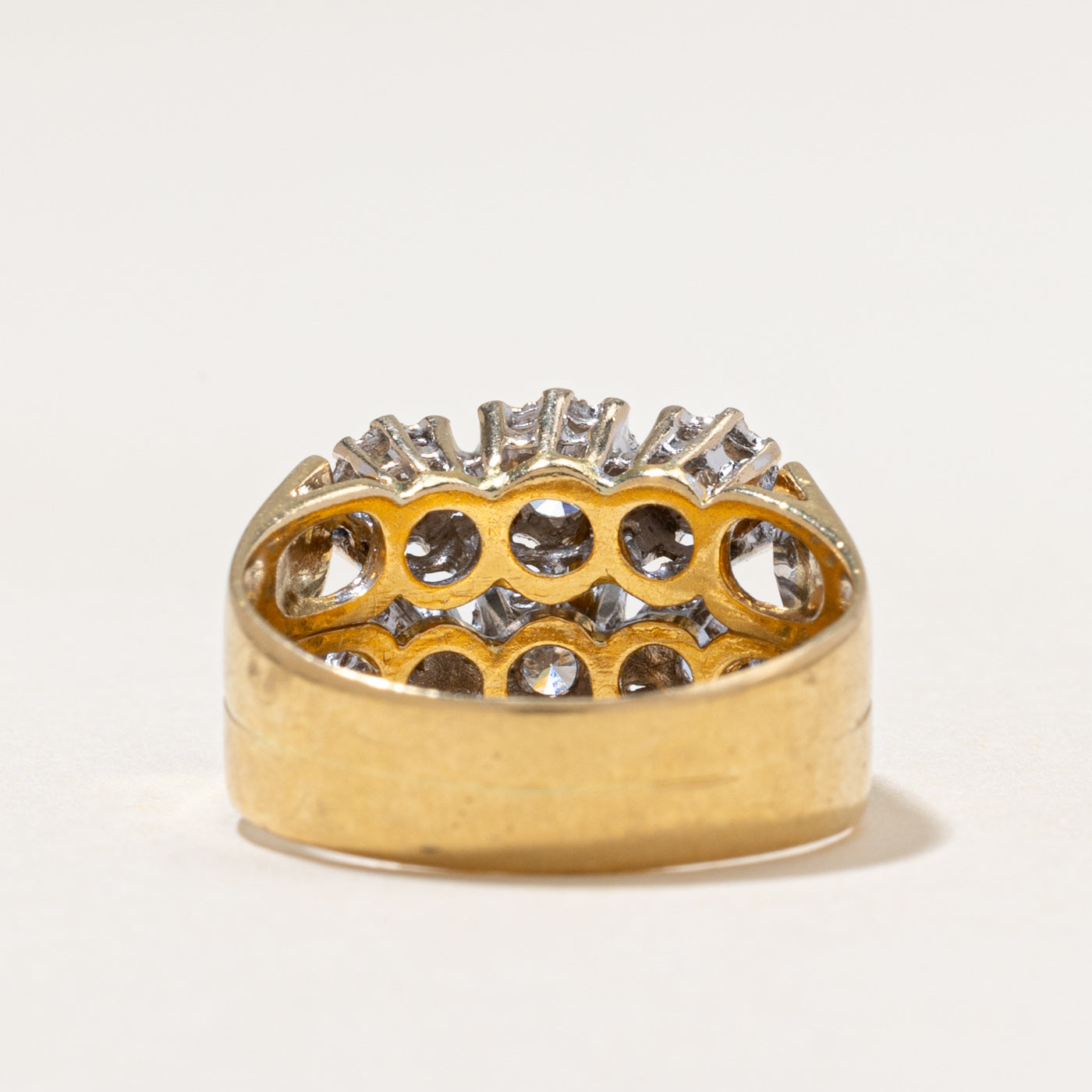 Double Row Diamond Starburst Ring | 0.40ctw | SZ 7.25
