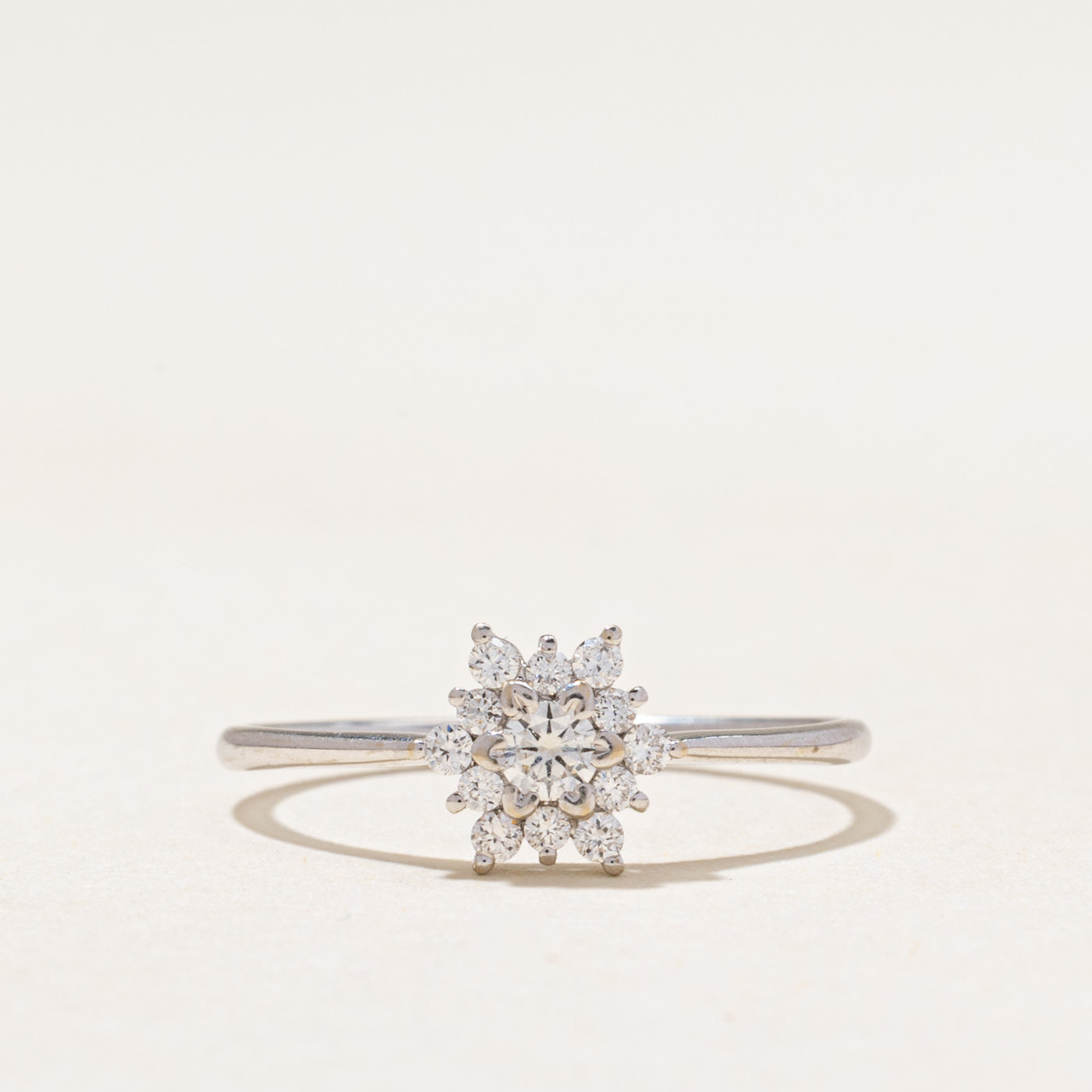 18k Diamond Petal Halo Ring | 0.23ctw | SZ 6.25