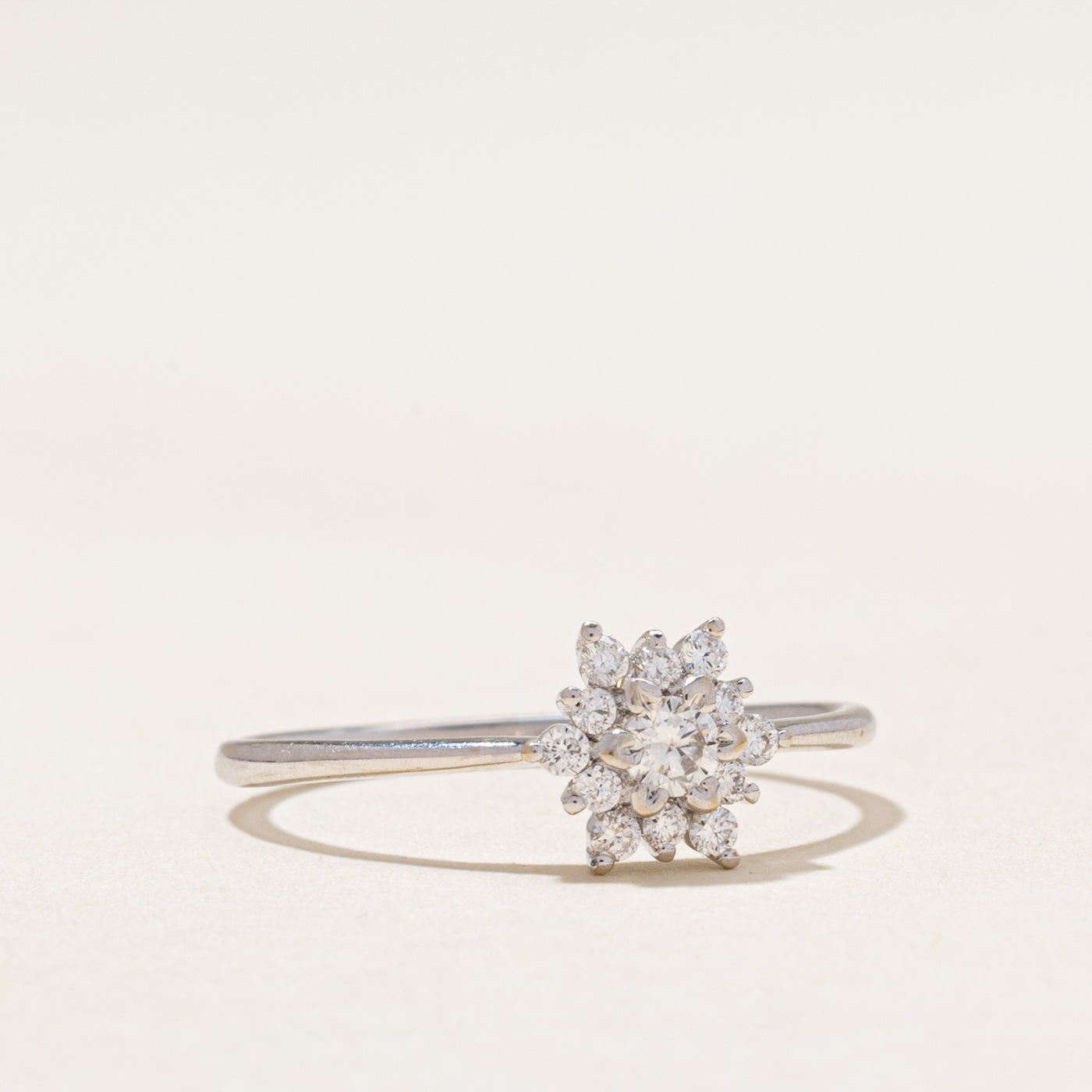18k Diamond Petal Halo Ring | 0.23ctw | SZ 6.25