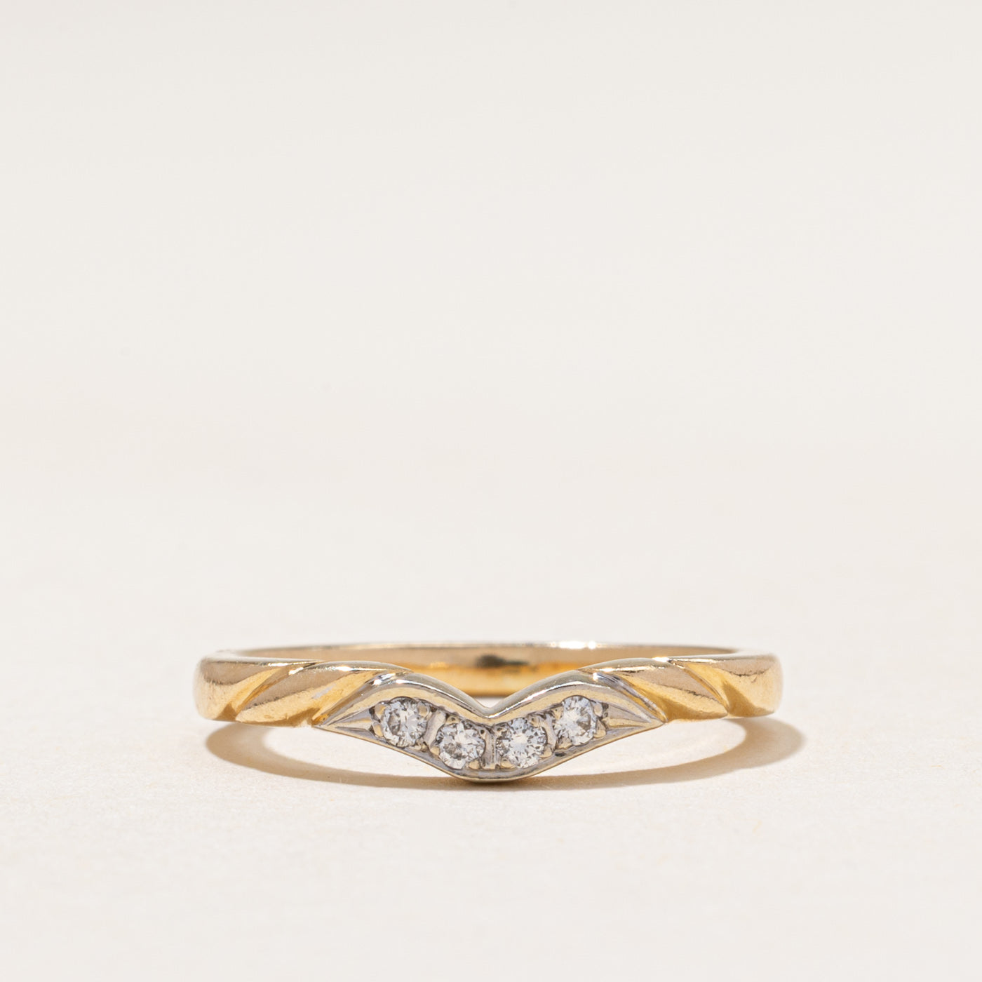 Two Tone Diamond Contour Ring | 0.08ctw | SZ 5.75