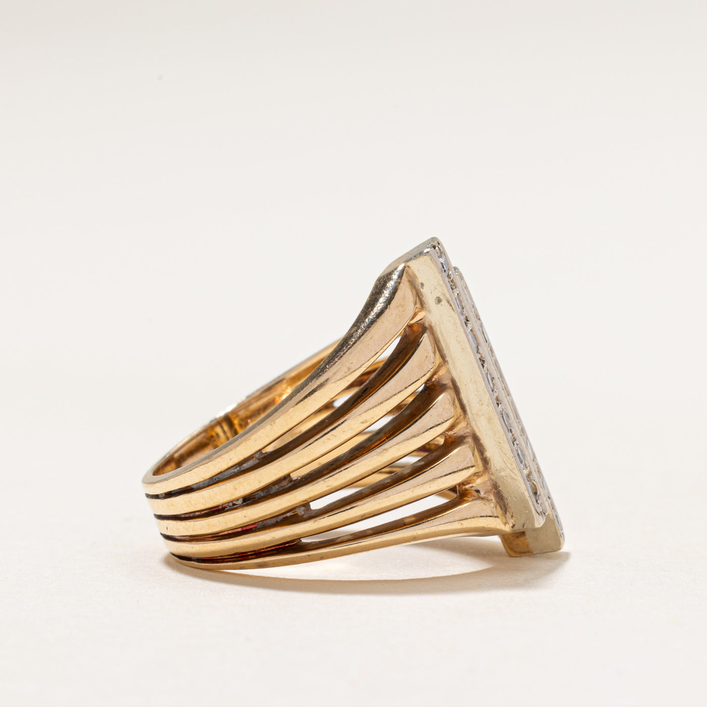 Diamond Column Openwork Ring | 0.35ctw | SZ 6