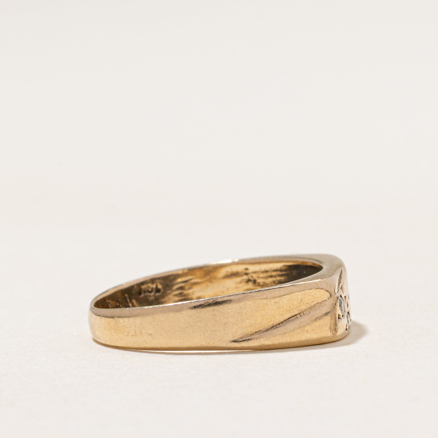 Star Set Diamond Signet Ring | 0.08ctw | SZ 6