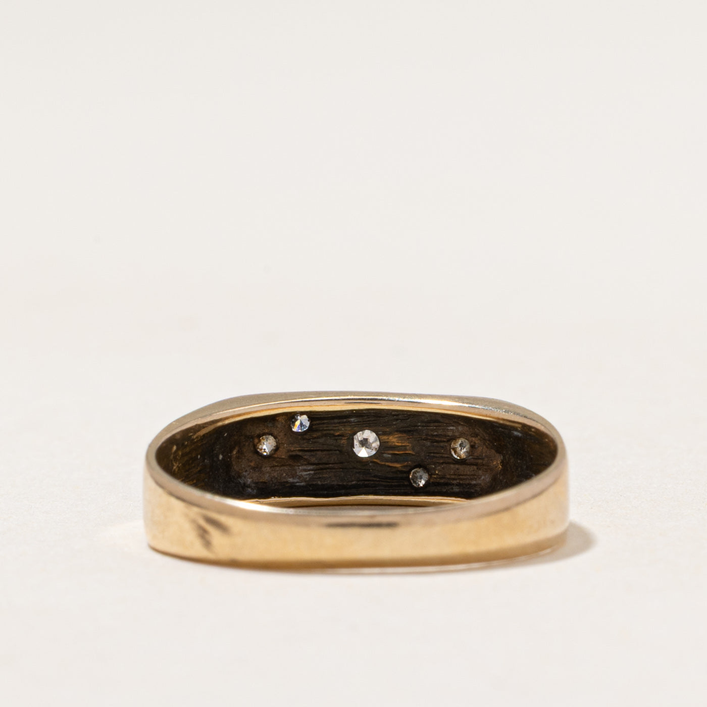 Star Set Diamond Signet Ring | 0.08ctw | SZ 6