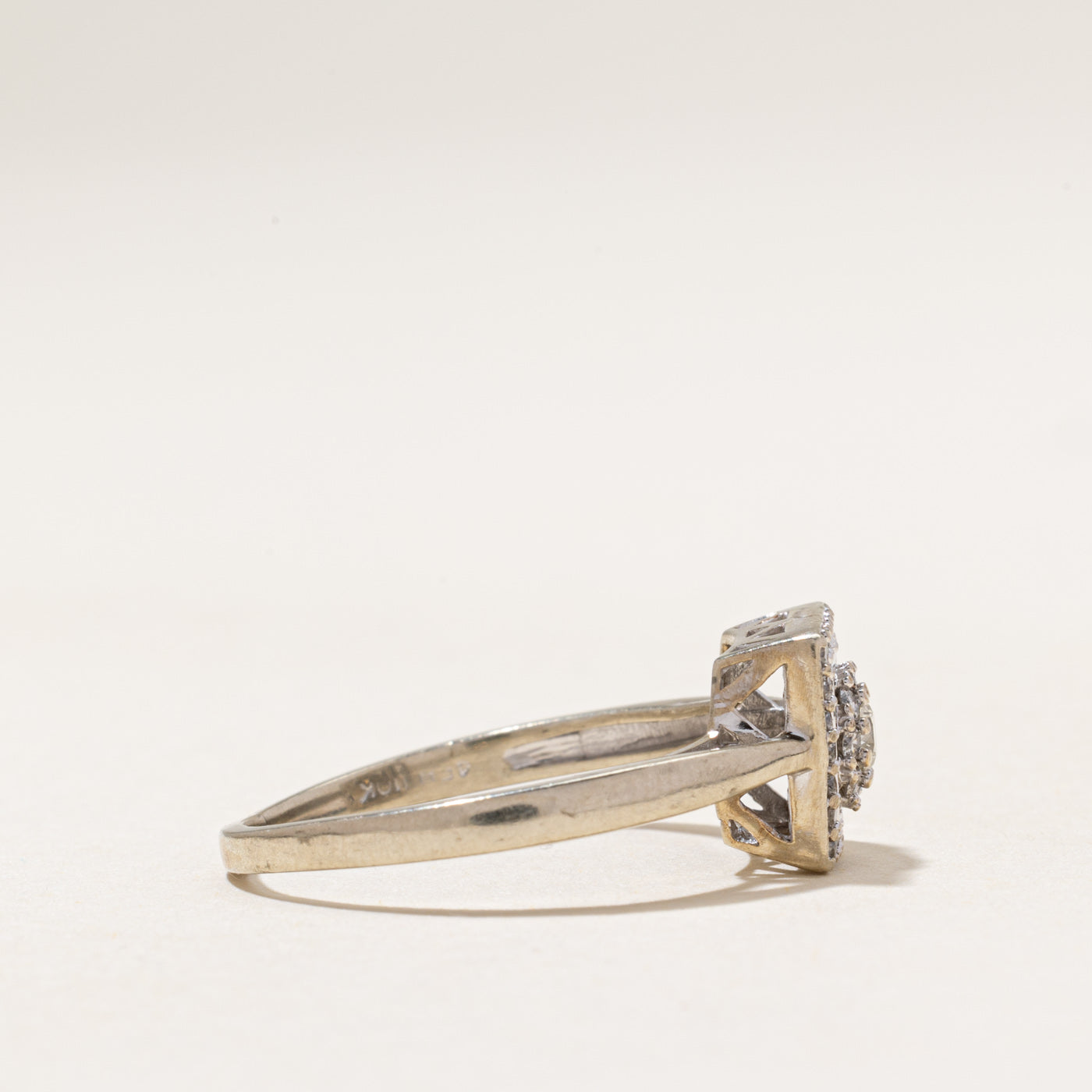 White Gold Double Halo Diamond Ring | 0.50ctw | SZ 9.75