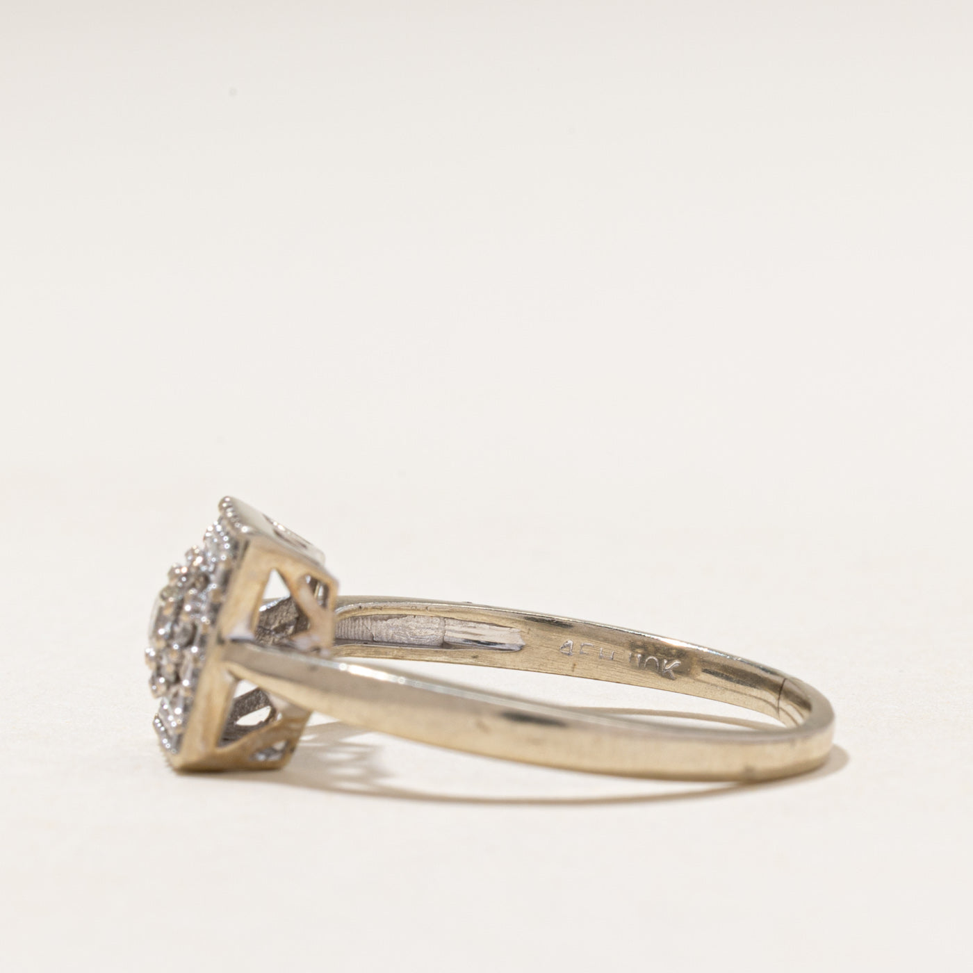White Gold Double Halo Diamond Ring | 0.50ctw | SZ 9.75