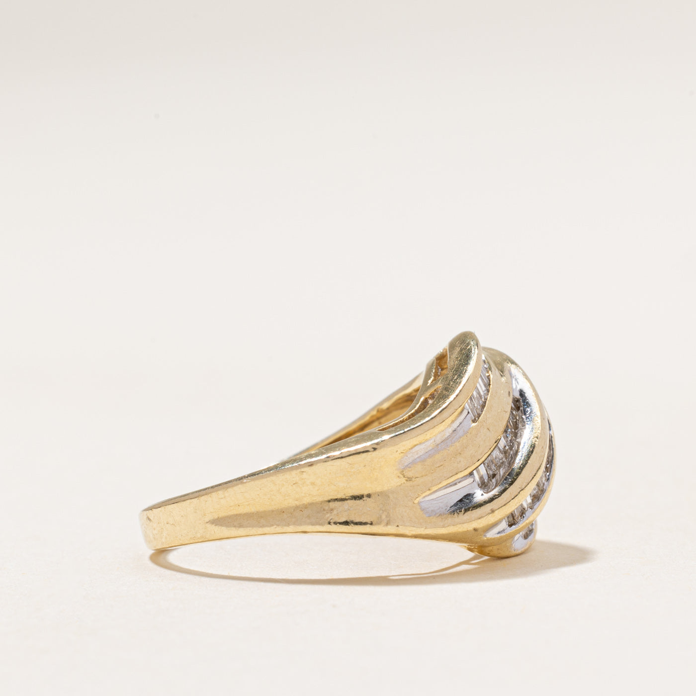Diamond Waterfall Croissant Ring | 0.55ctw | SZ 6.75