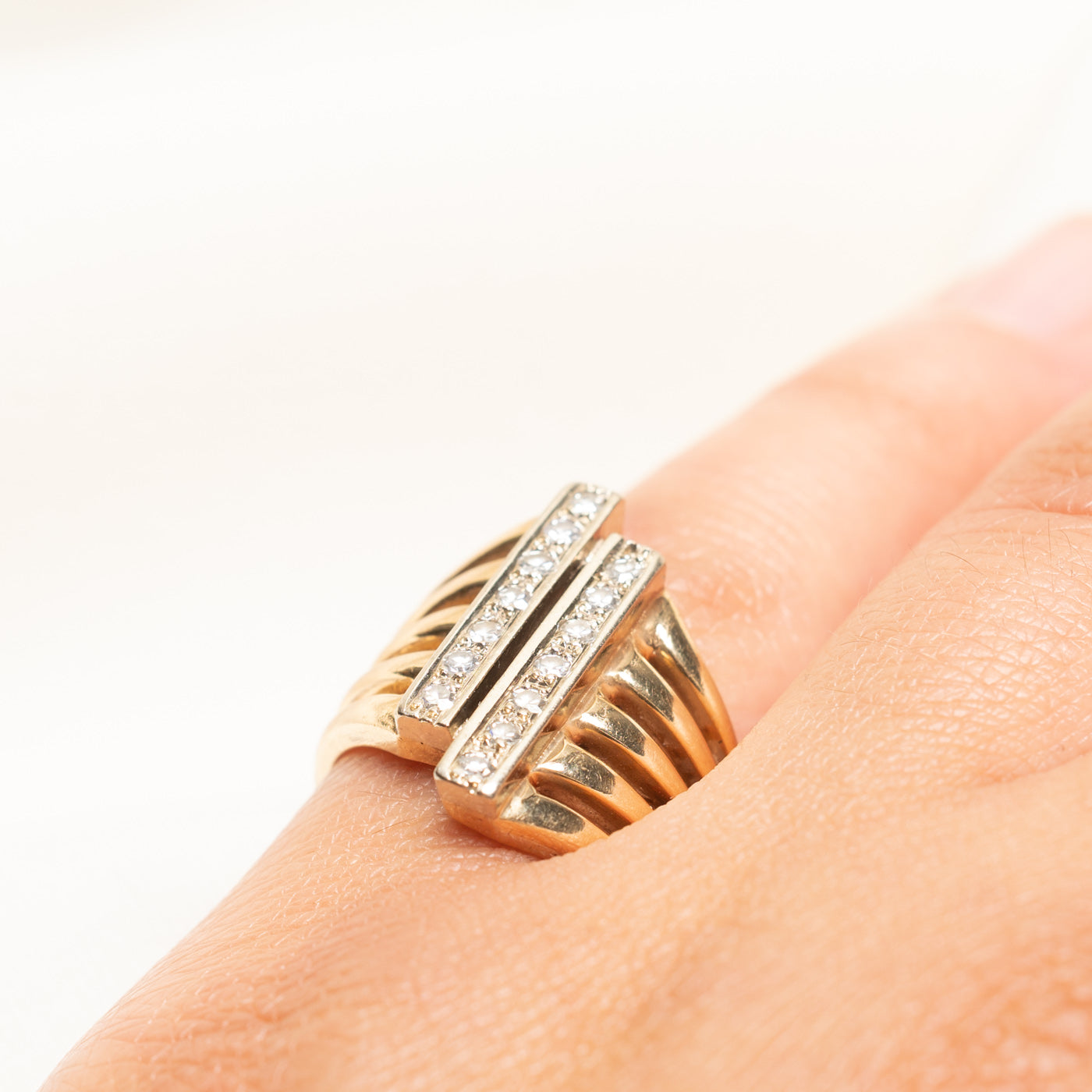 Diamond Column Openwork Ring | 0.35ctw | SZ 6