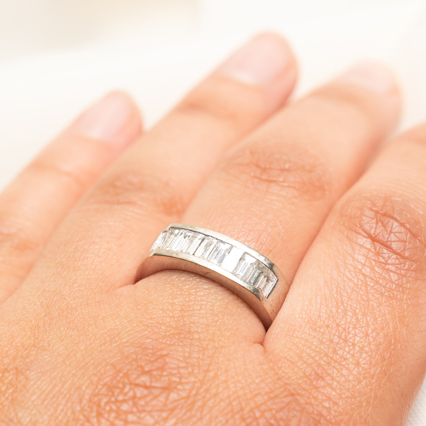 Baguette Cut Diamond Soft Square Band | 1.40ctw | 6.45mm | SZ 8.5