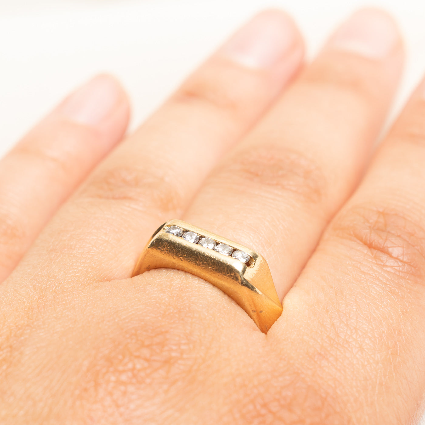 Channel Set Diamond Signet Ring | 0.27ctw | SZ 10