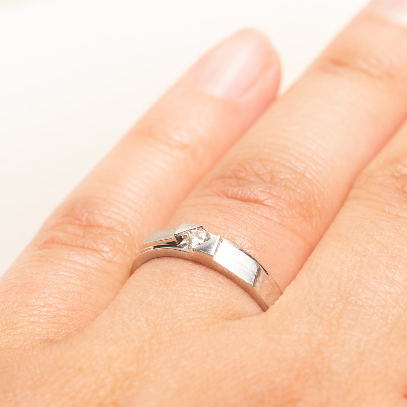 Solitaire Diamond Geometric Ring | 0.09ct | SZ 8