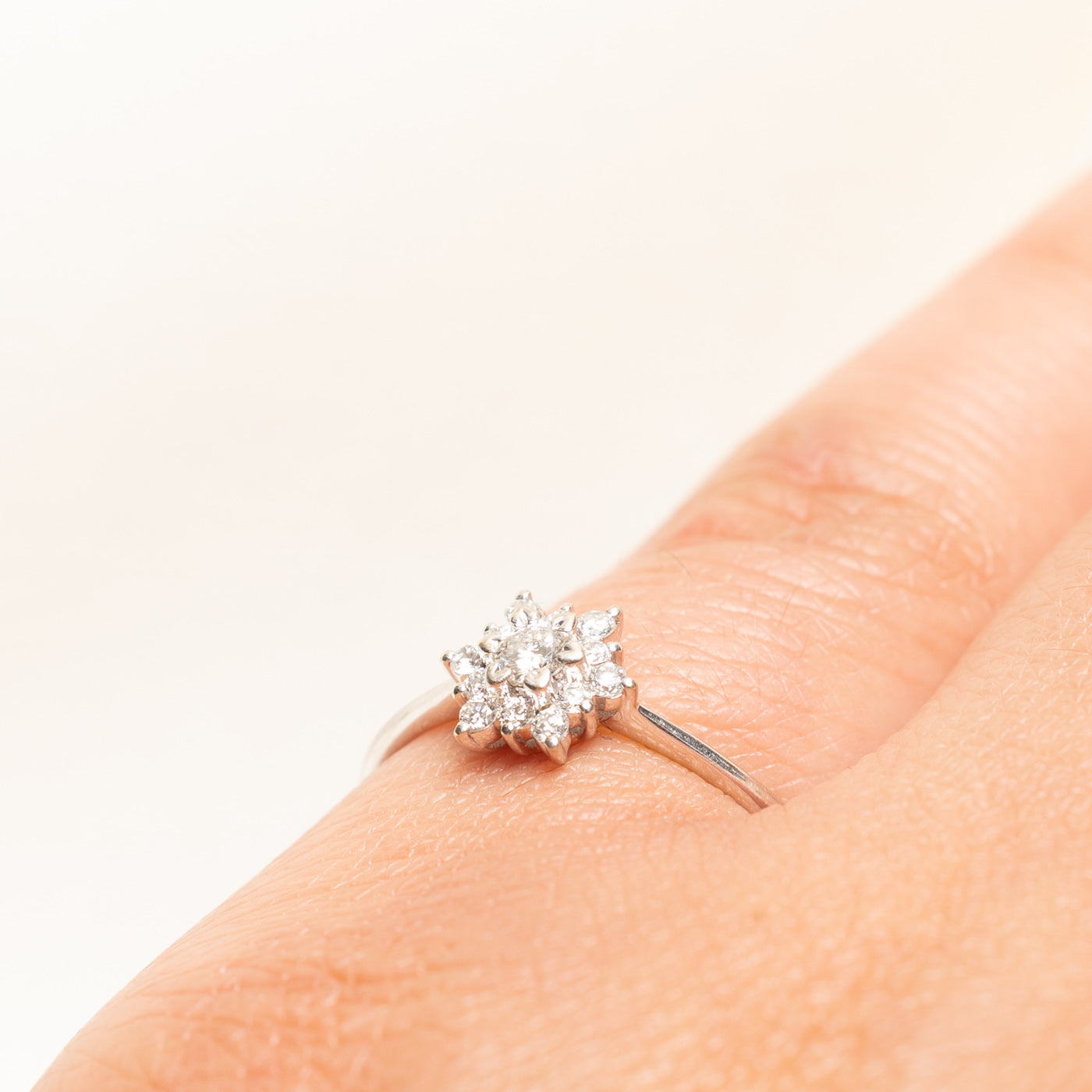 18k Diamond Petal Halo Ring | 0.23ctw | SZ 6.25