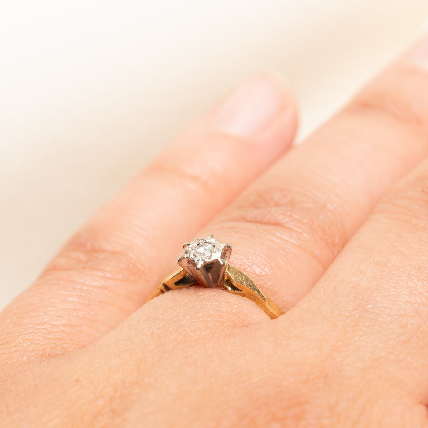 Illusion Set Solitaire Diamond Ring | 0.05ct | SZ 6.75