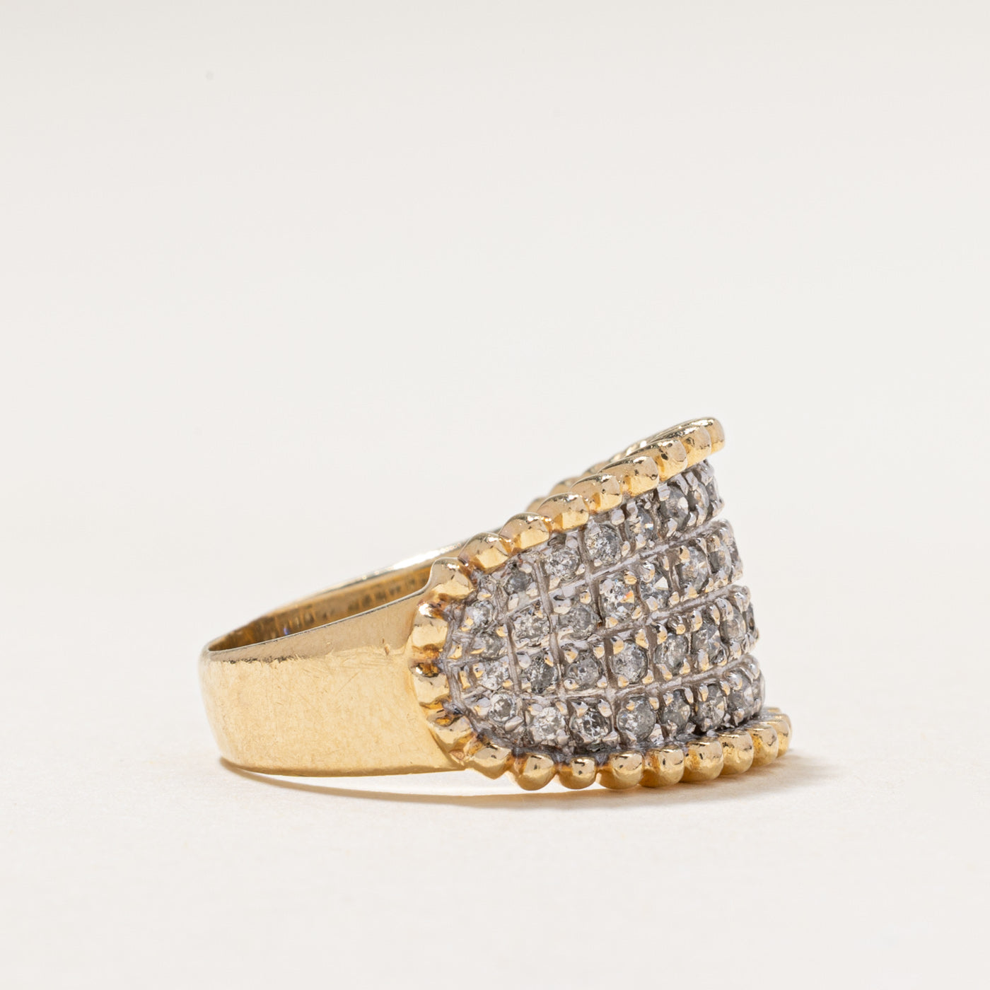Multi Row Diamond Scalloped Cocktail Ring | 0.85ctw | SZ 8