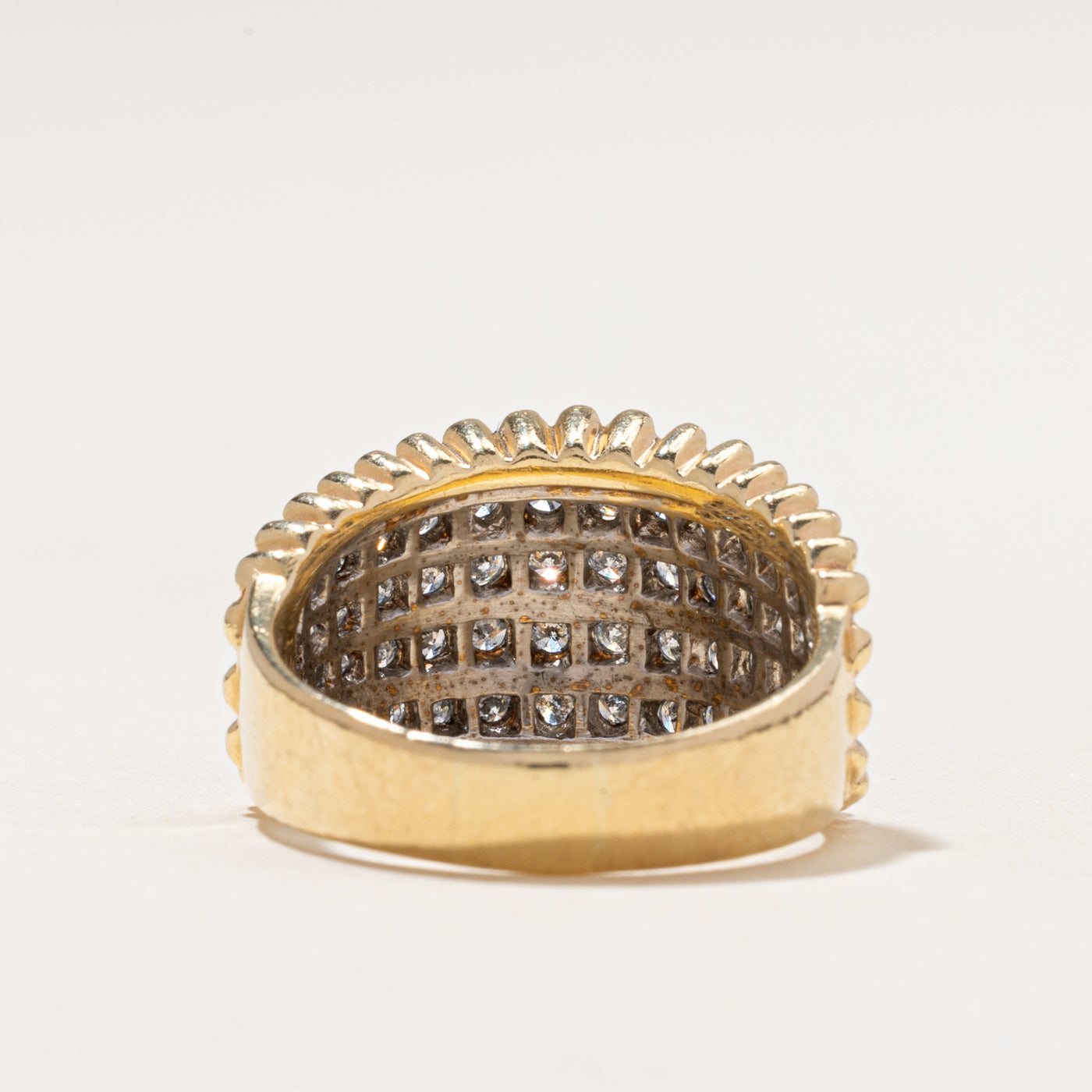 Multi Row Diamond Scalloped Cocktail Ring | 0.85ctw | SZ 8