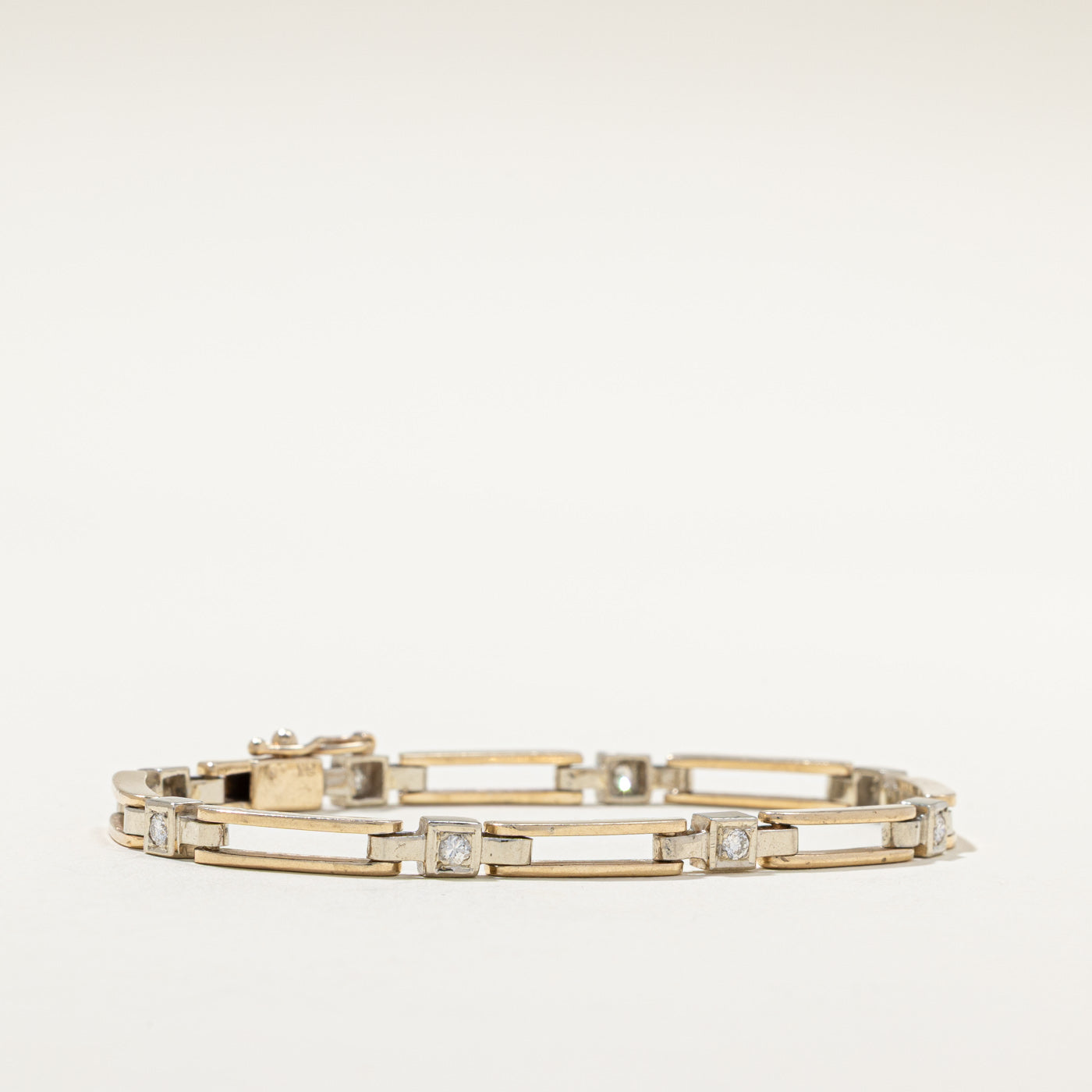 Diamond Open Bar Link Bracelet | 0.40ctw | 7"
