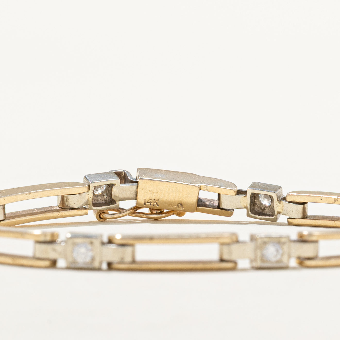Diamond Open Bar Link Bracelet | 0.40ctw | 7"