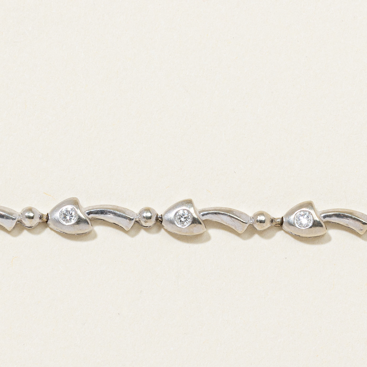 Diamond Mushroom Link Bracelet | 0.25ctw | 6.5"