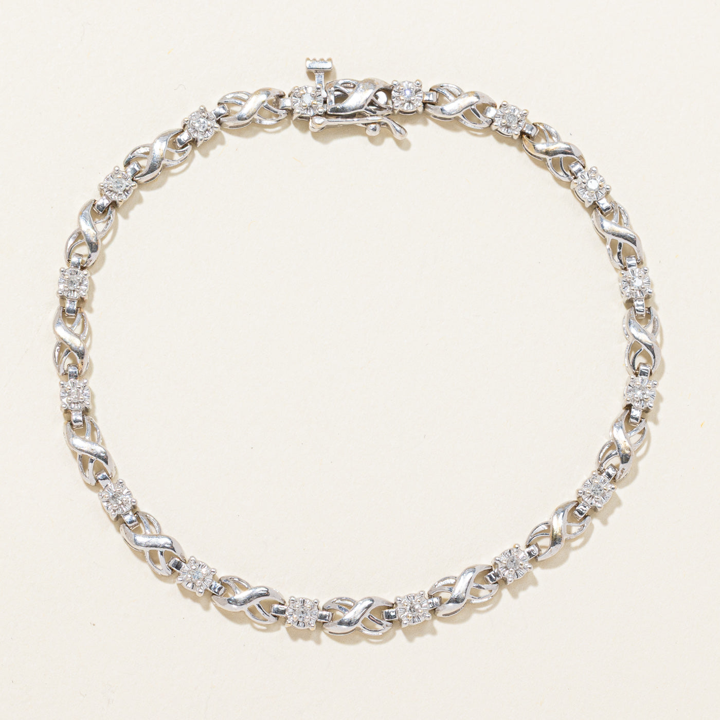 Illusion Set Diamond Infinity Link Bracelet | 0.24ctw | 7.5"