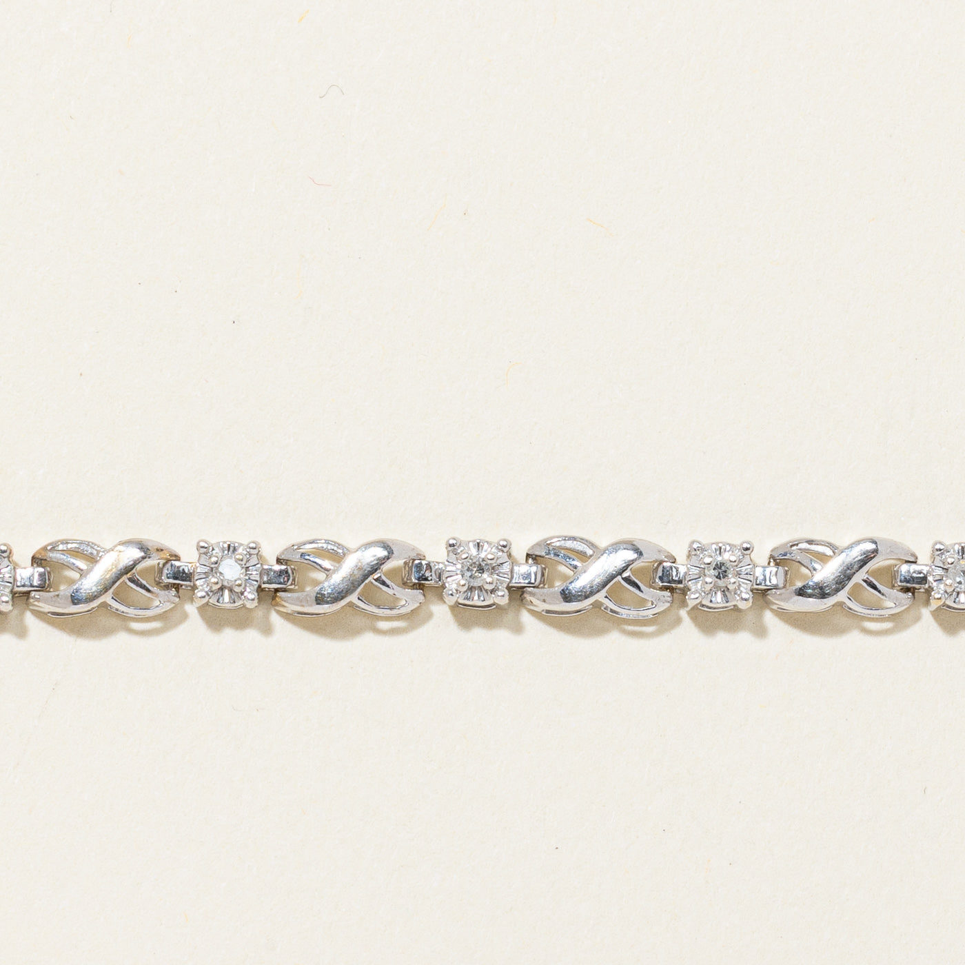 Illusion Set Diamond Infinity Link Bracelet | 0.24ctw | 7.5"