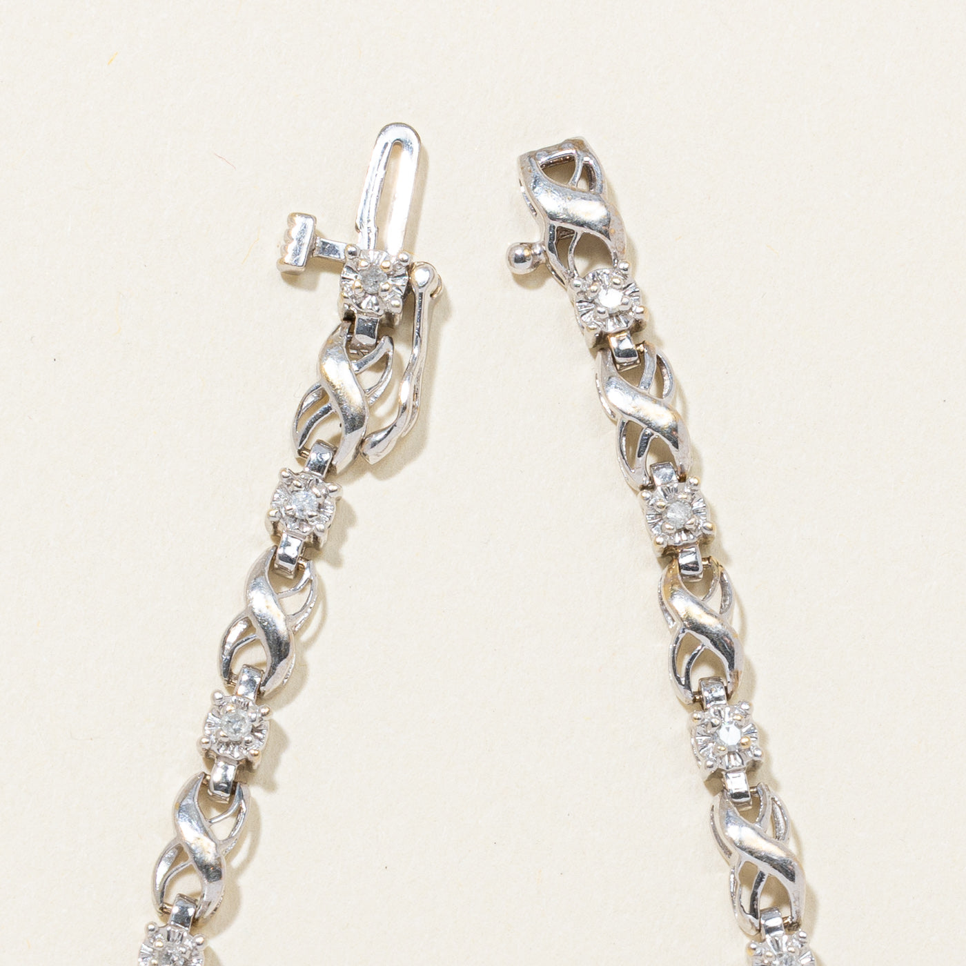Illusion Set Diamond Infinity Link Bracelet | 0.24ctw | 7.5"