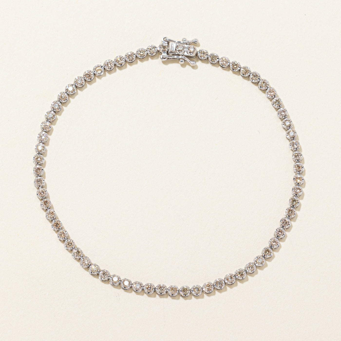 Bracelet tennis serti de diamants illusion | 1,00 ct | 17,8 cm
