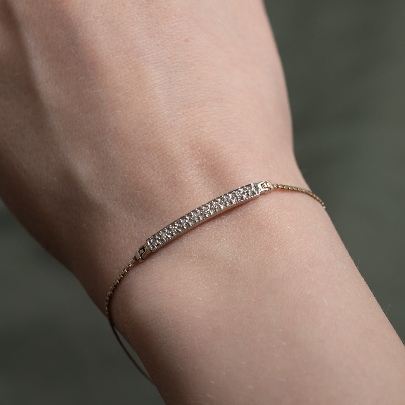 Diamond Bar Bracelet | 0.12ctw | 7"