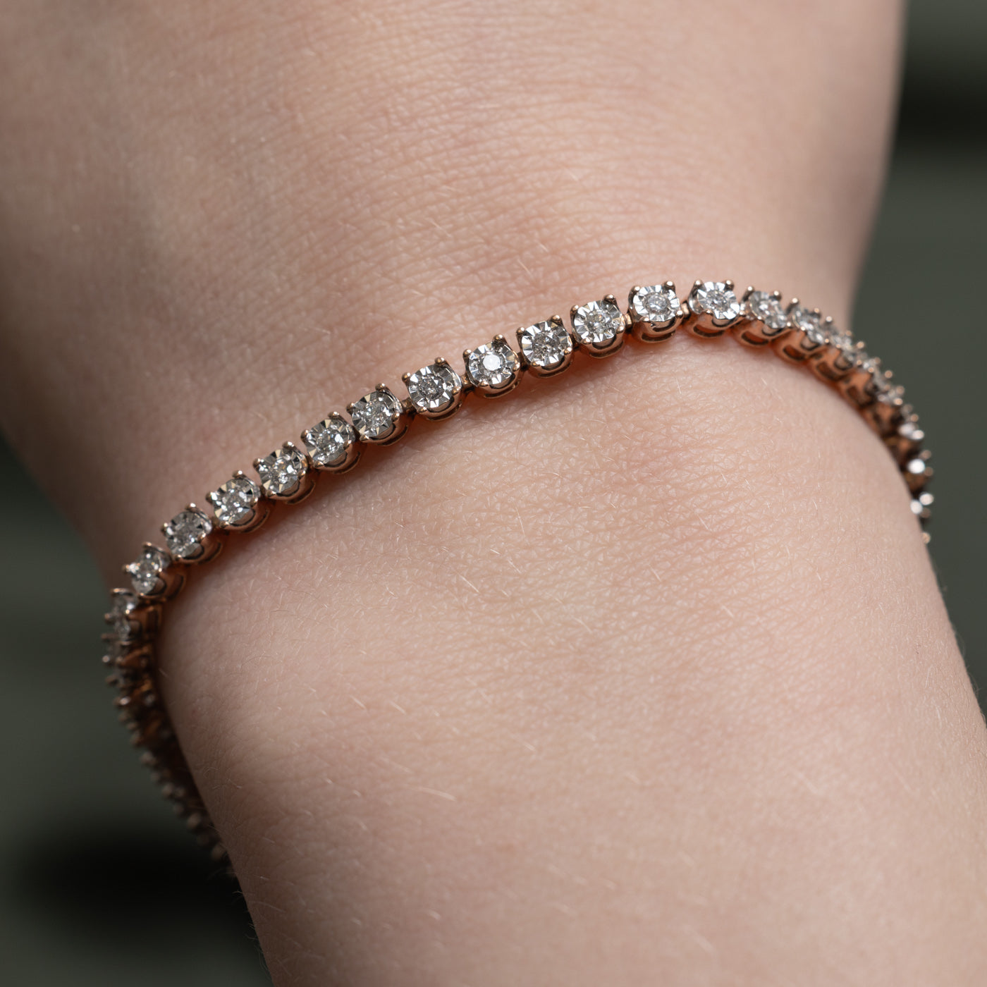 Illusion Set Diamond Tennis Bracelet | 1.00ctw | 7.5"