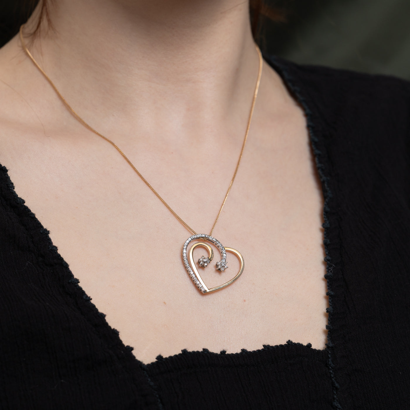Diamond Heart Pendant Necklace | 0.25ctw | 18"