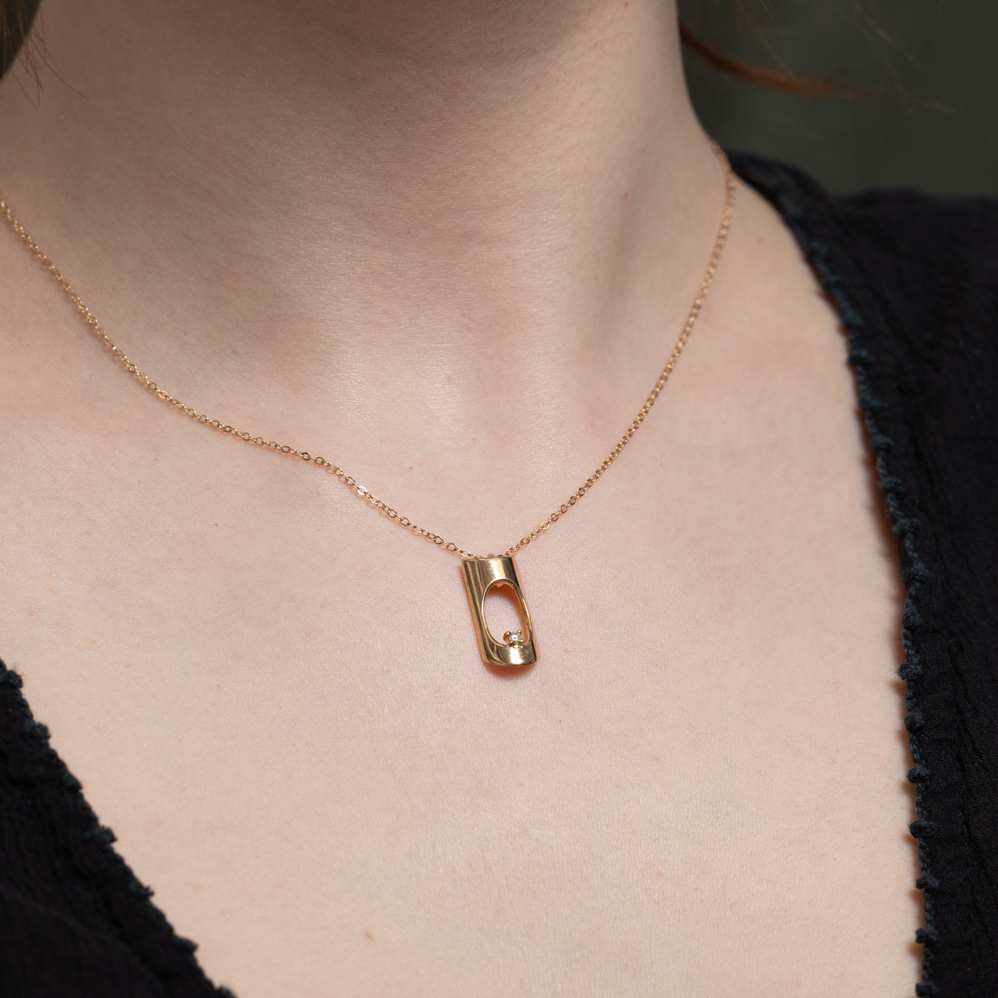 Diamond Open Pendant Necklace | 0.04ct | 16"