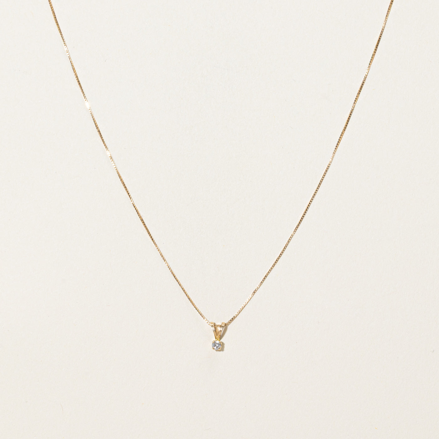 Collier pendentif solitaire en diamant | 0,05 ct | 45,7 cm