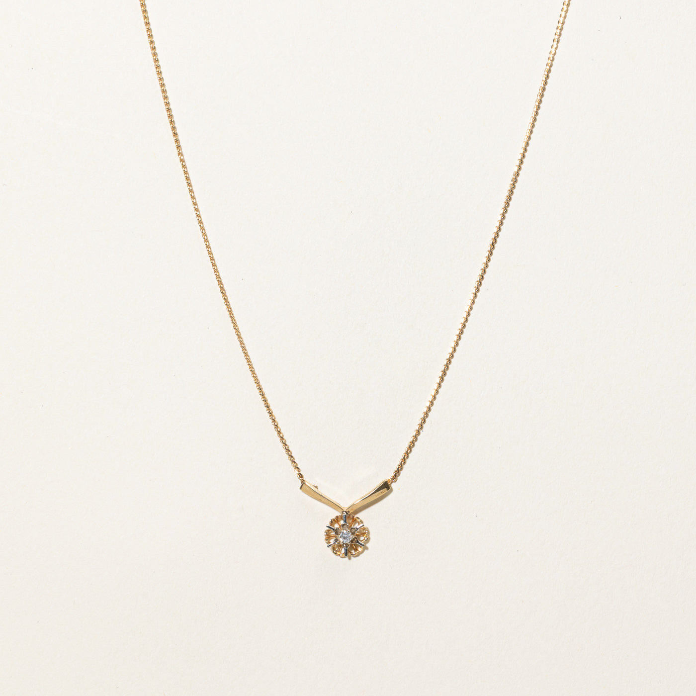 Diamond Pendant Necklace | 0.04ct | 14"