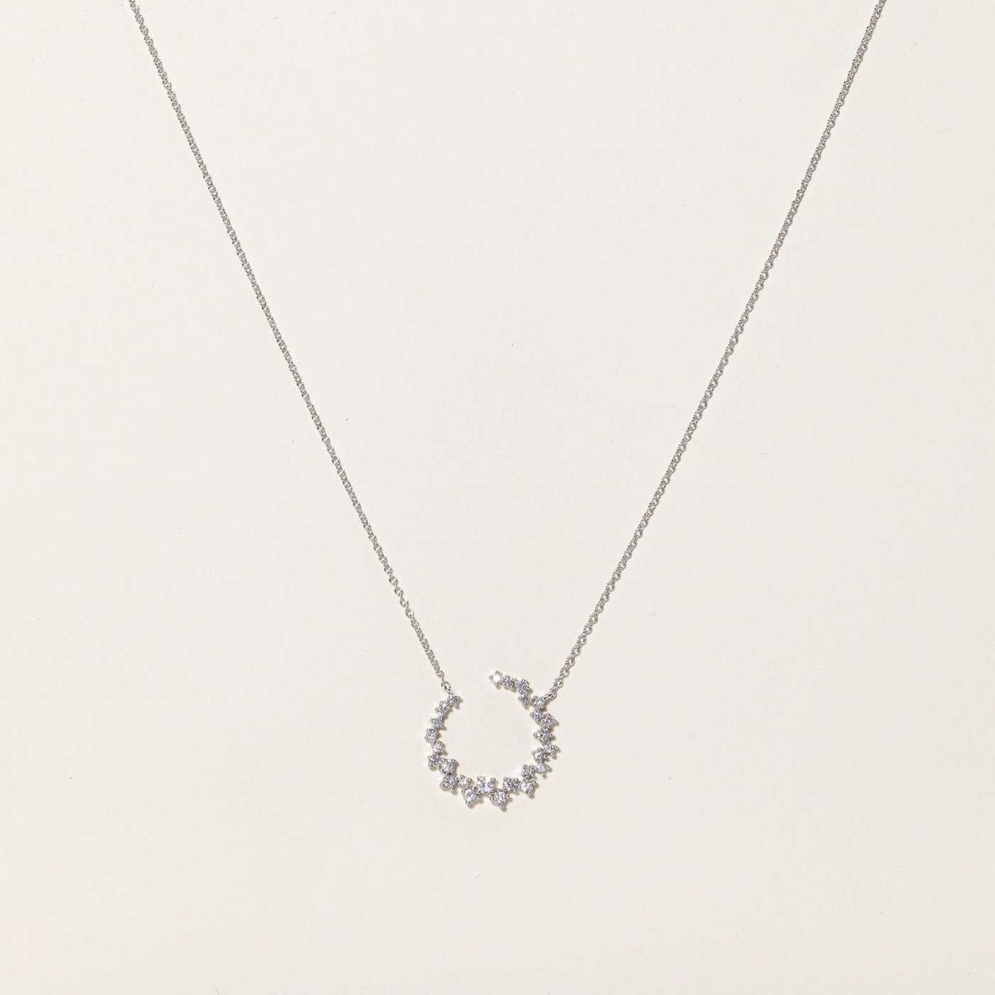 Diamond Open Circle Necklace | 0.33ctw | 18"