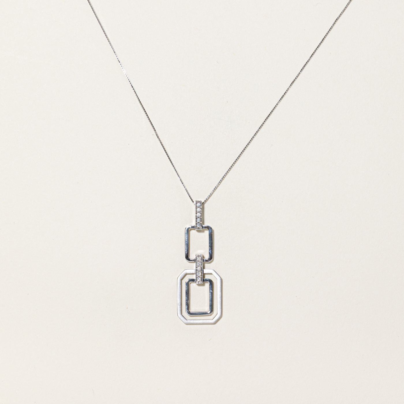 Diamond Geometric Pendant Necklace | 0.10ctw | 18"