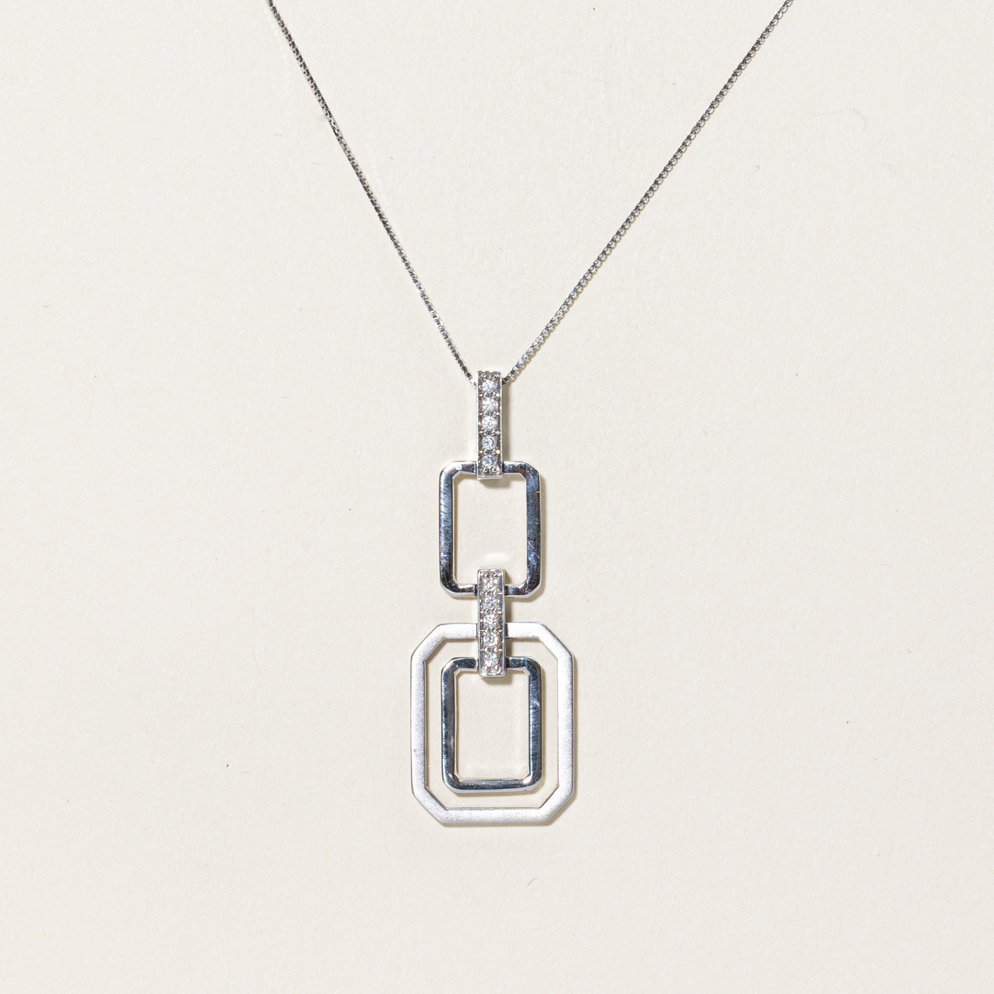Diamond Geometric Pendant Necklace | 0.10ctw | 18"