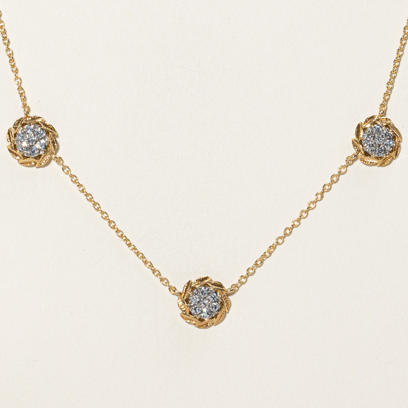 Diamond Cluster Necklace | 0.65ctw | 16"