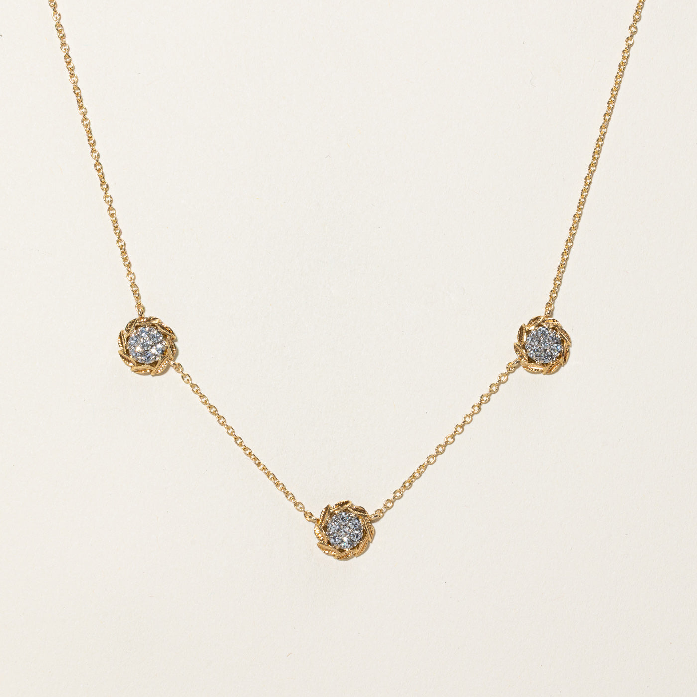 Diamond Cluster Necklace | 0.65ctw | 16"