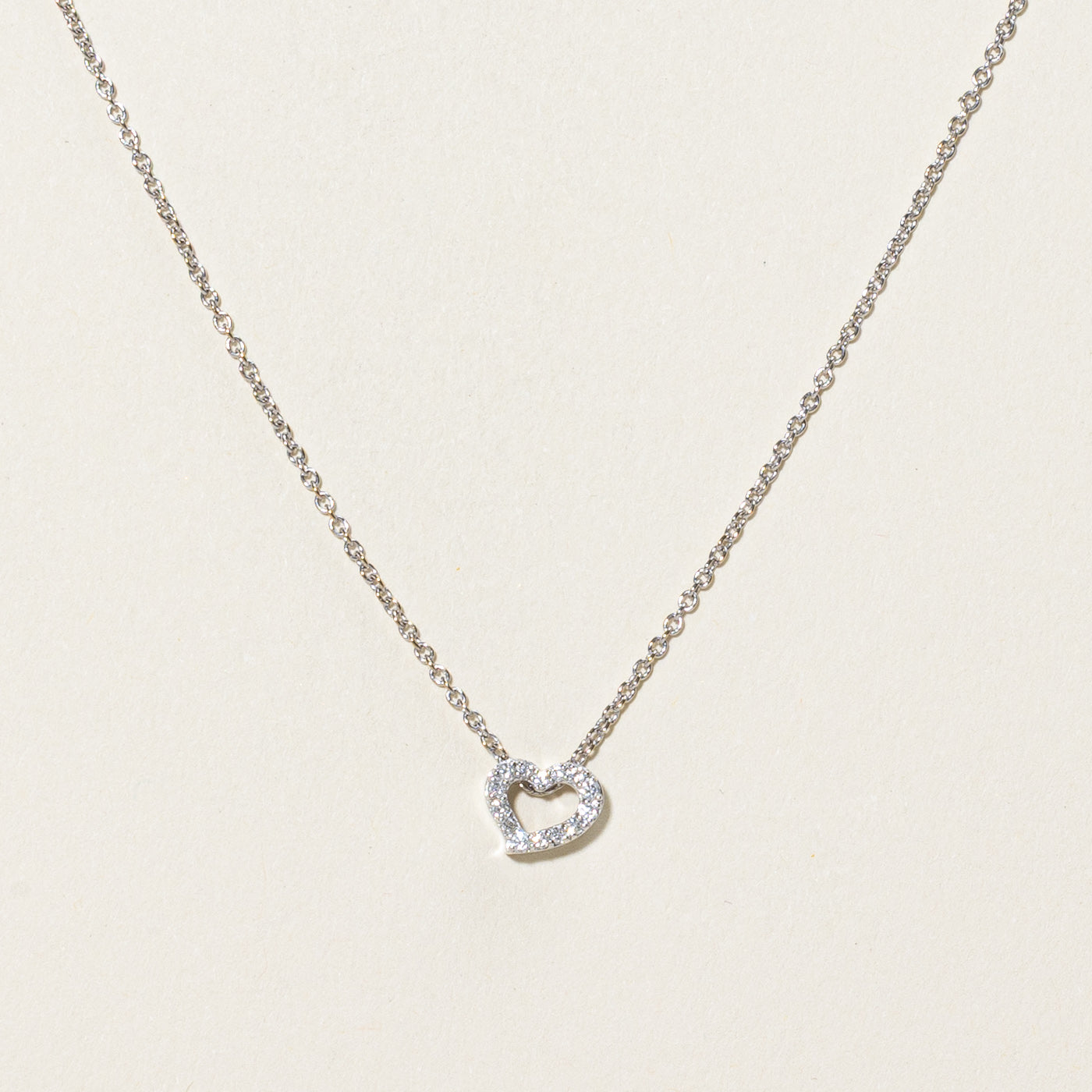 'Birks' Essentials Heart Diamond Necklace | 0.09ct | 18"
