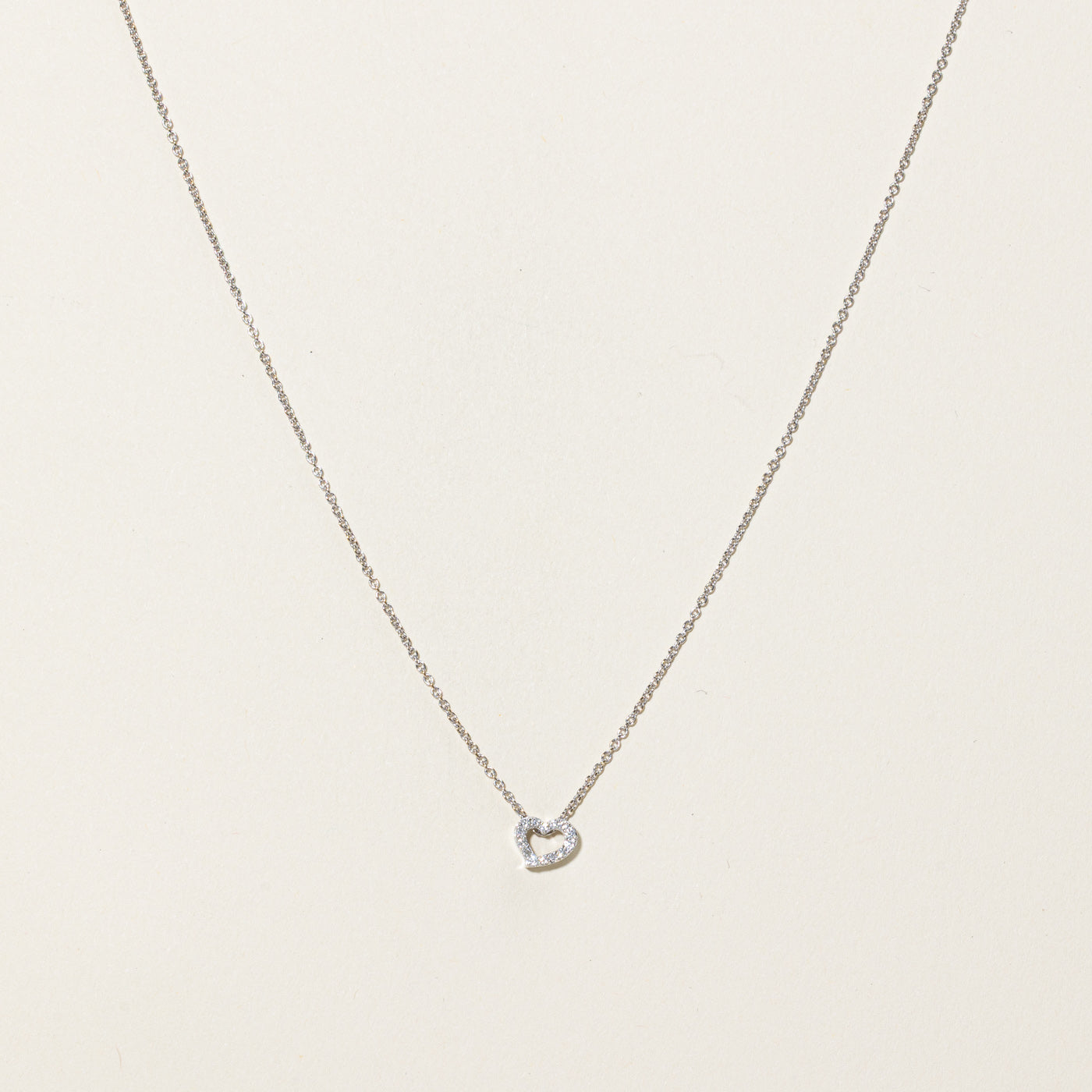 'Birks' Essentials Heart Diamond Necklace | 0.09ct | 18"